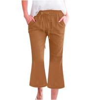 Linen Pants For Women High Waisted Wide Leg Pant Comfy Soft Trousers Casual Resort Wear Women's Pants L