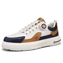 Four Seasons Foot Lazy Shoes Leather Surface Casual One Foot Board Shoes Student Sports Color Matching Little White Shoes 39