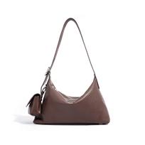 Niche Top Leather Double-ear Bag Lazy Retro One-shoulder Crossbody Large Capacity Commuting Bag for Women ruda