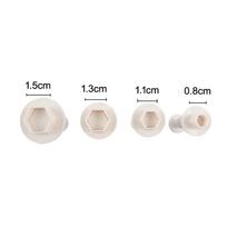 4 Pcs/Set Hexagon Shape Fondant Cake Decorating Gum Paste Pastry Sugar Craft Cutter Mold Tools