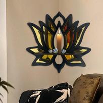 Lotus Corner Wall Shelf Essential Oil Display Organizer Storage Assembly Collections Floating