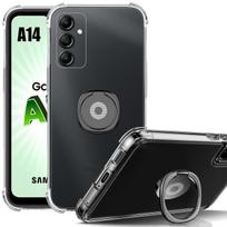 Case for Samsung Galaxy A14 4G-5G - Shockproof - Ultra Slim - Transparent - Adjustable Stand - Black juoda