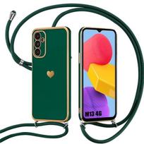 Protective case - BOOLING - Samsung Galaxy M13 - Flexible - Heart Pattern - Night Green žalia