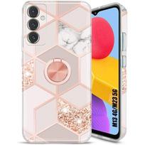 Coque de protection - Samsung - Galaxy M13/M23 5G - Rose - Anneau rotatif 360° - Antichoc rožinė