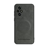 Magnetinis telefono dėklas Honor Magic 7 6 5 Pro, dirbtinės odos dangtelis Honor 300 200 90 Lite 100 80 70 Pro, odinis apsauginis dėklas Honor Magic 5 pilka