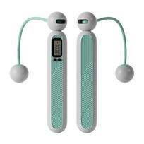 Cordless Electronic Skipping Rope Speed Skipping Counter Gym Fitness Skipping Rope Noiseless Digital Jump Ropes with LCD Screen žalia