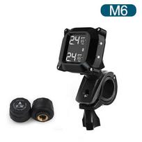Motorcycle TPMS Solar Power Tire Pressure Monitor Real Time Tire Pressure Monitoring System Temperature Sensor Alarm System M6
