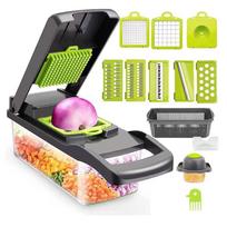 Food Chopper Vegetable Slicer Dicer Cut Vegetable Chopper Onion Cutter with Strainer Basket for Potato Tomato Veggie Kitchen juoda