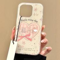 IMDins Sweet Girl Ballet Style Pink Floral Rabbit Suitable for IPhone 15 Pro IPhone Case Girl Heart iPhone 16