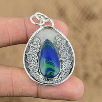 Mothers day Deal Mosaic Balloon Jasper Stone Sterling Silver Trendy New Pendant