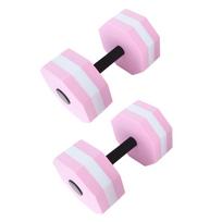 2Pcs Aquatic Dumbbells EVA Flexible Floating Water Dumbbells for Kids Adults Swimming Training pink