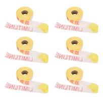 6PCS Yellow White Caution Tape Bulk Polyester Rugged Multifunctional Construction Warning Safety