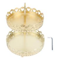 Dvipusė lėkščių stovas Geležinė užkandžių, riešutų, pyrago, vaisių vitrina Krepšelis Dubuo Dekoras virtuvei beige