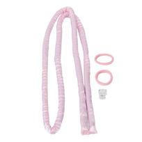 Pink Heatless Curling Set Hair Rod High Comfort Cloth Headband Clips DIY Curls Rollers for Sleeping white