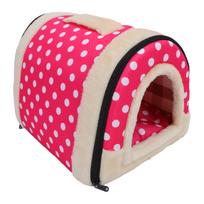 Portable Pet Dog House Semi Enclosed Oxford Fabric Cozy Pet Bed for Cat Kitty Winter white