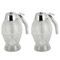 2 rinkiniai medaus dozatorius sirupo dozatorius smėlio laikrodžio formos nepralaidus skaidrus medaus dozatorius skirtas L(for 6.5-9kg) white