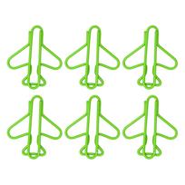 100Pcs Cute Paper Clips Plane Shape Design Covered Wire Bright Color Fancy Paperclips for Scrapbook žalia