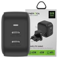 Energea Deal. Network. 2Xusb-C Pd-Pps 45W2C Black/Czarny Us+Eu Travelite Gan45