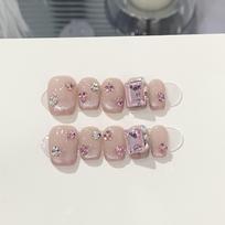 Daily Nude Smile French Cat Eye K9 Square Drill Peach XS