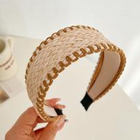 PROLY New Fashion Hairband For Women Straw Braided Patchwork Headband Cool Turban Summer For Adult Hair Accessories