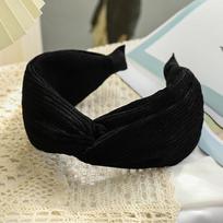PROLY New Corduroy Hairband Solid Color Wide Side Warm Headband Autumn Winter Vintage Cross Knot Headwear Hair Accessories