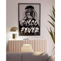 Shiny Disco Ball Print Retro Wall Art Black White Pink Bulb Canvas Painting Murals for Dorm Room Living Decor 21cm×30cm NoFrame
