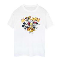 Disney Womens/Ladies Mickey Mouse Group Cotton Boyfriend T-Shirt XXL balta