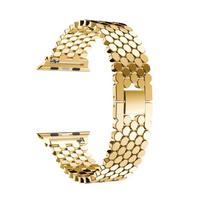 Prabangus plieninis apyrankės dirželis Apple Watch 44mm 40mm 42mm 38mm 41mm 45mm skirtas iwatch IWatch Ultra 49mm 8 7 6 SE 5 4 3 metalinis riešo laikrodžio dirželis 40mm or  38mm or  41mm auksas