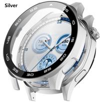 PC + grūdinto stiklo dėklas, skirtas Huawei Watch GT5 46 mm 41 mm viso dangčio ekrano apsauga Buferis, skirtas Huawei Watch GT 5 dangčio apsaugai Huawei GT5 46mm sidabras