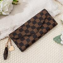 New retro women's wallet fashionable fringed pendant clutch bag multi-functional long wallet