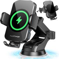 Wireless Car Charger, Fast Charging Phone Holder BothLin 3 in 1 Phone Mount Auto Clamping Car Accessories United States gray