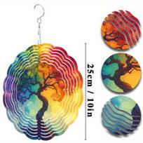 Vibrant Life Tree Metal Wind Chime - Rustic Country Style Indoor/Outdoor Hanging Decor, Handcrafted Metal Wall Art with Nature-Inspired Design 01A