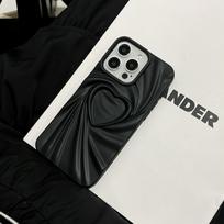 Trimatė 3D širdies formos vientisos spalvos, tinka iPhone16 apsauginiam dėklui, personalizuotas Apple 15Pro silikoninis telefono dėklas su odos pojūčiu Apple 11Promax balta