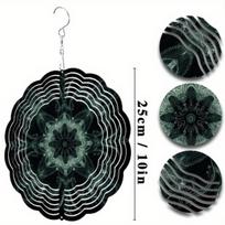 Vibrant Blue Green Geometric Metal Mandala Wind Chime for Indoor Outdoor Garden Decor Perfect Gift for All Seasons No Electricity Needed 01A