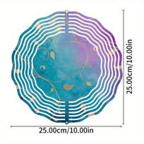 Vibrant Blue Purple Gradient Metal Wind Spinner with Golden Accents Leaf Motifs Perfect for Garden Patio Lawn Decor All Season Outdoor Gift 01A