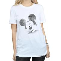 Disney Womens/Ladies Mickey Mouse Face Cotton Boyfriend T-Shirt S balta