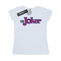 DC Comics Womens/Ladies The Joker Text Logo Cotton T-Shirt L balta