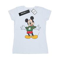 Disney Womens/Ladies Mickey Mouse Christmas Jumper Stroke Cotton T-Shirt M balta