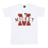 Disney Womens/Ladies Mickey Mouse Letter Peak Cotton Boyfriend T-Shirt S balta