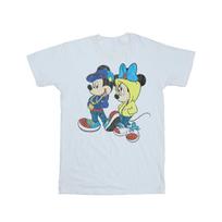 Disney Mens Mickey And Minnie Mouse Pose T-Shirt XXL balta