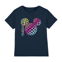 Mickey Mouse Childrens/Kids Checkerboard Gradient Logo T-Shirt 5-6 Years tamsiai mėlyna