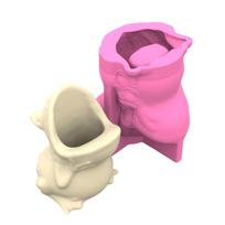 Handmade Epoxy Resin Moulds Concrete Planter Mould Frog Shape Silicone Pots Mold Silicone Texture for Creative Gardening