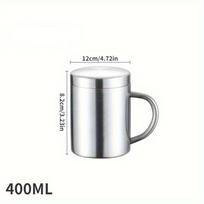 400ML nerūdijančio plieno kavos puodelis, gėrimų puodelis, arbatos puodelis su dangteliu 400ML