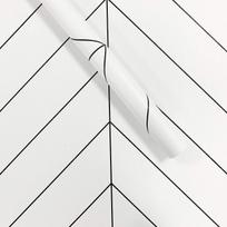 Geometriniai Juodai Balti Tapetai Zigzago Rašto Treliaso Juostelės Lipni Tapetai Modernūs Vandeniui Atsparūs Nuimami Namų Dekoras 1mx45cm white