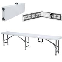 Folding catering bench, white, 1830 x 300 x 430 mm, Hendi 811191