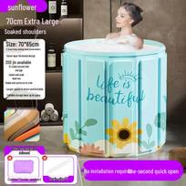 Lengvai montuojama sulankstoma vonia suaugusiems su izoliacija - Žvaigždėta mėlyna Foldable Bath Barrel [Large] black