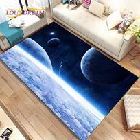 3D Space Fixed Stars Galaxy Earth Area kilimėlis, kiliminis kilimėlis, skirtas namų gyvenamojo kambario miegamojo sofos durų kilimėliui dekoruoti, vaikiškas neslystantis grindų kilimėlis HD 40x60cm(15x23in)