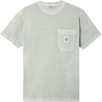 Stone Island Solid Color Crew Neck Pocket Slim Fit T-Shirt Men Tops Green Gray K1S152100219S0057-V0166 M