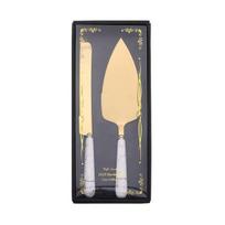 Butter Knife And Spatula Set with Ceramic Handle Stainless Steel Baking Turner for Butter Pizza Pastry Non-Stick Cake Cutter And Butter Spreader balta