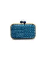 Casual Straw Women's Bag Yellow Clutch Woven Handbags Top Quality Luxury Bags Party Women's Shoulder Bags Purses Fashion Pouch mėlyna